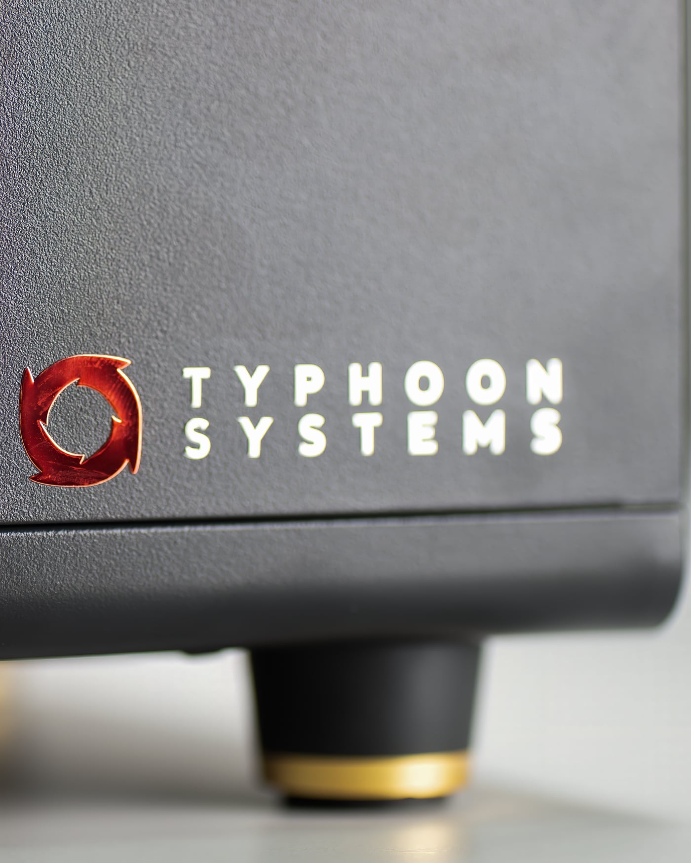 The Typhoon Systems badge on a chassis panel